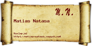 Matias Natasa névjegykártya